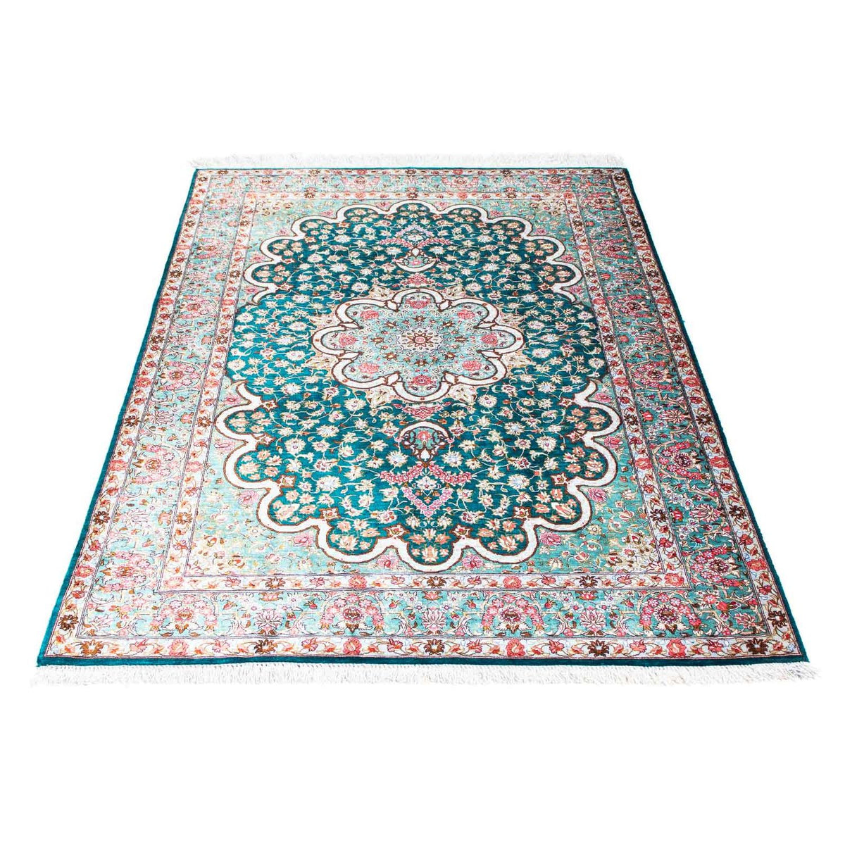 Alfombra persa - Ghom - 152 x 100 cm - verde