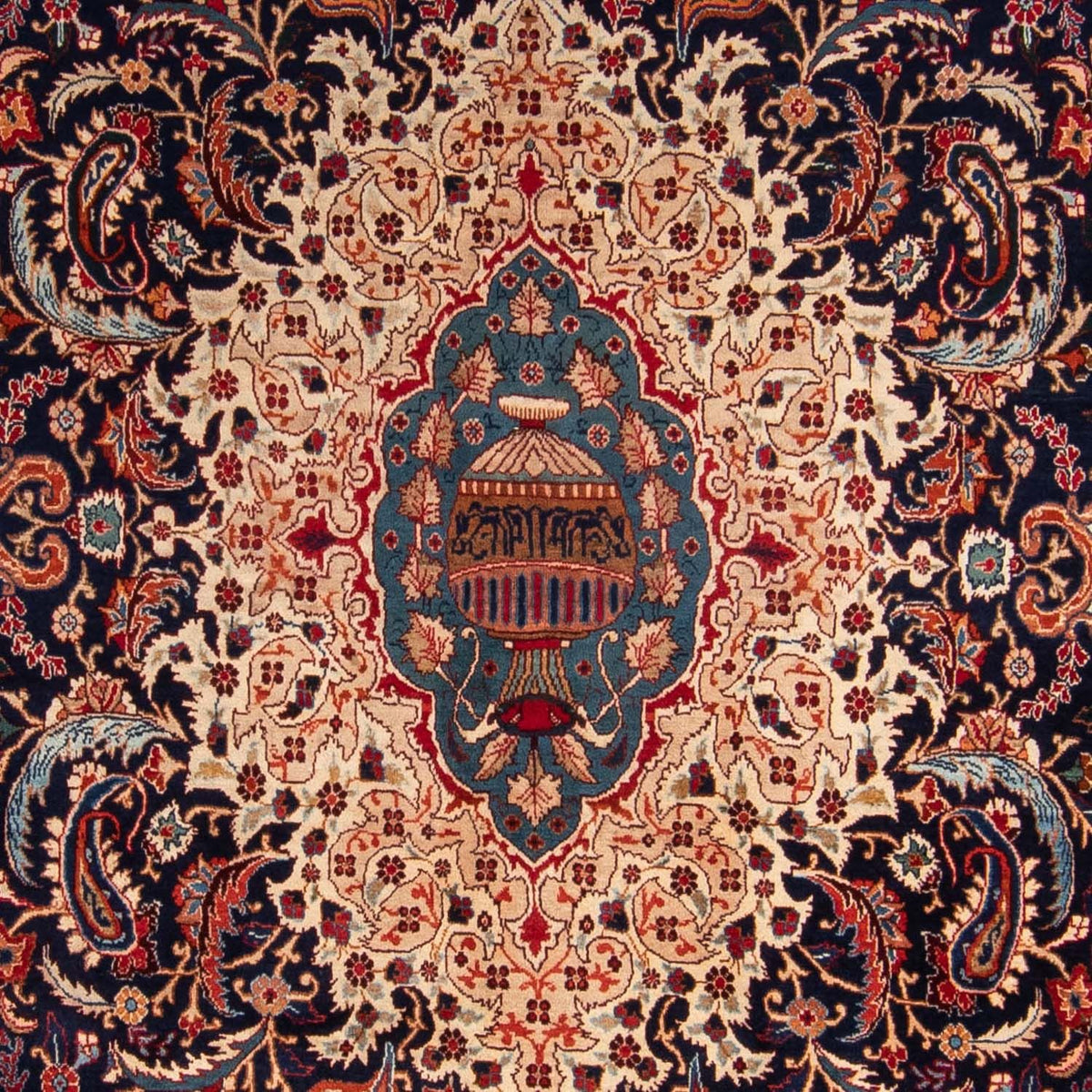 Alfombra persa - Clásica - 369 x 260 cm - azul oscuro