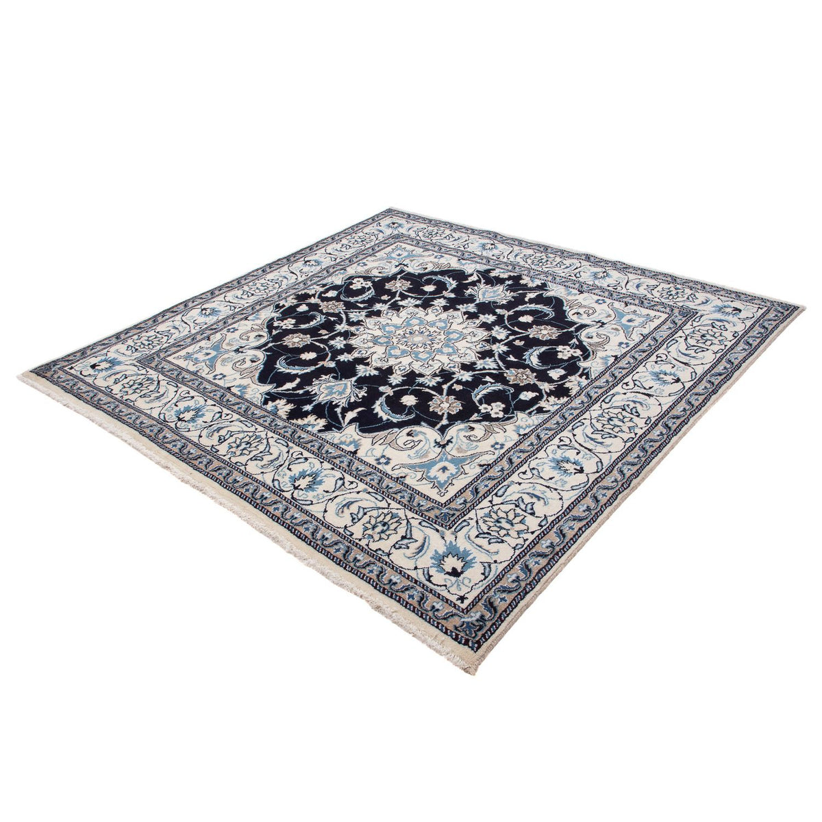 Alfombra persa - Nain cuadrado  - 194 x 192 cm - azul oscuro