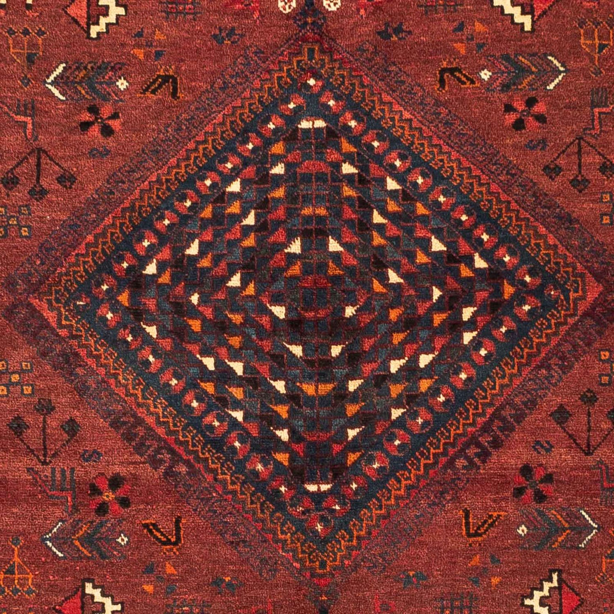 Alfombra persa - Nómada - 248 x 180 cm - rojo oscuro