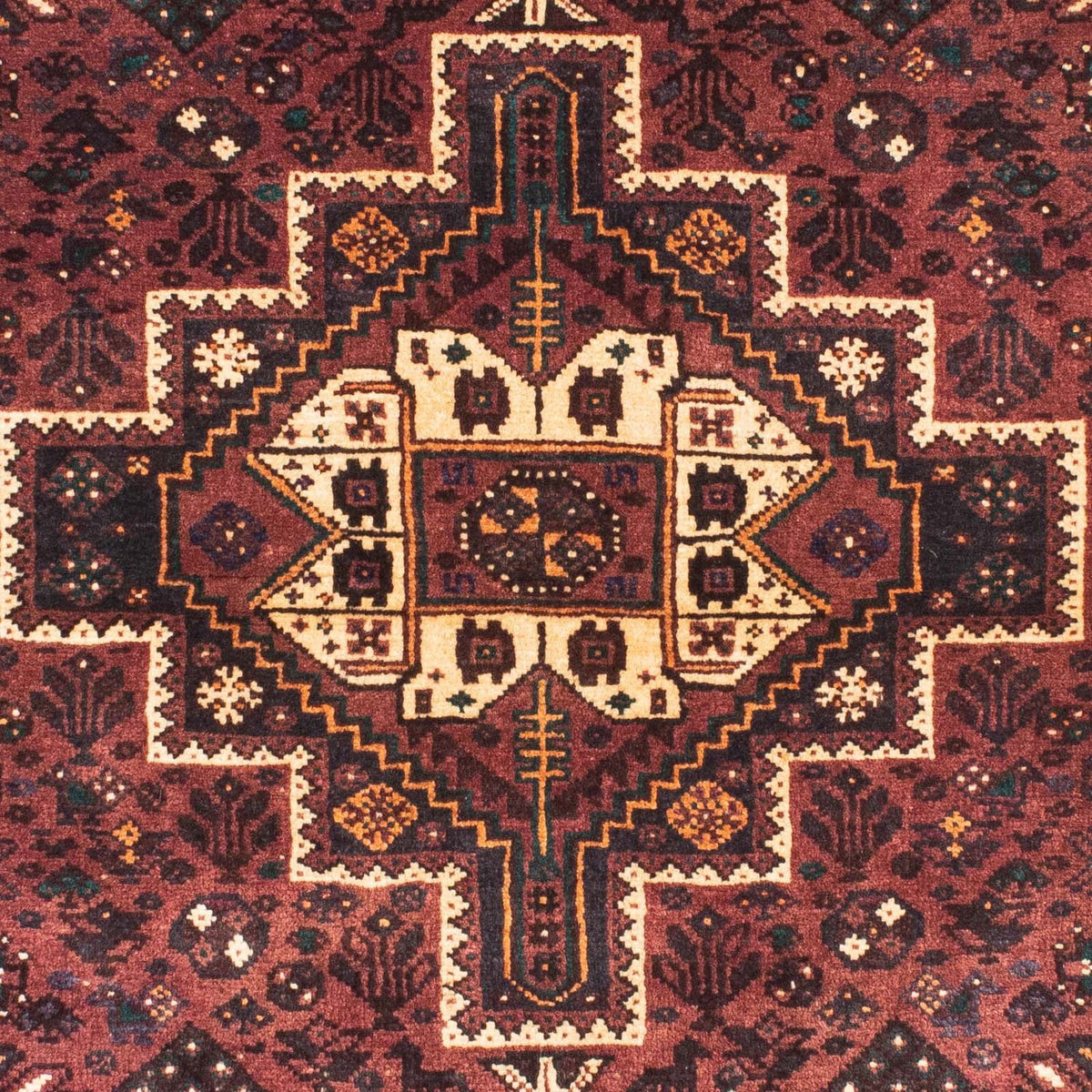 Alfombra persa - Nómada - 147 x 107 cm - marrón oscuro