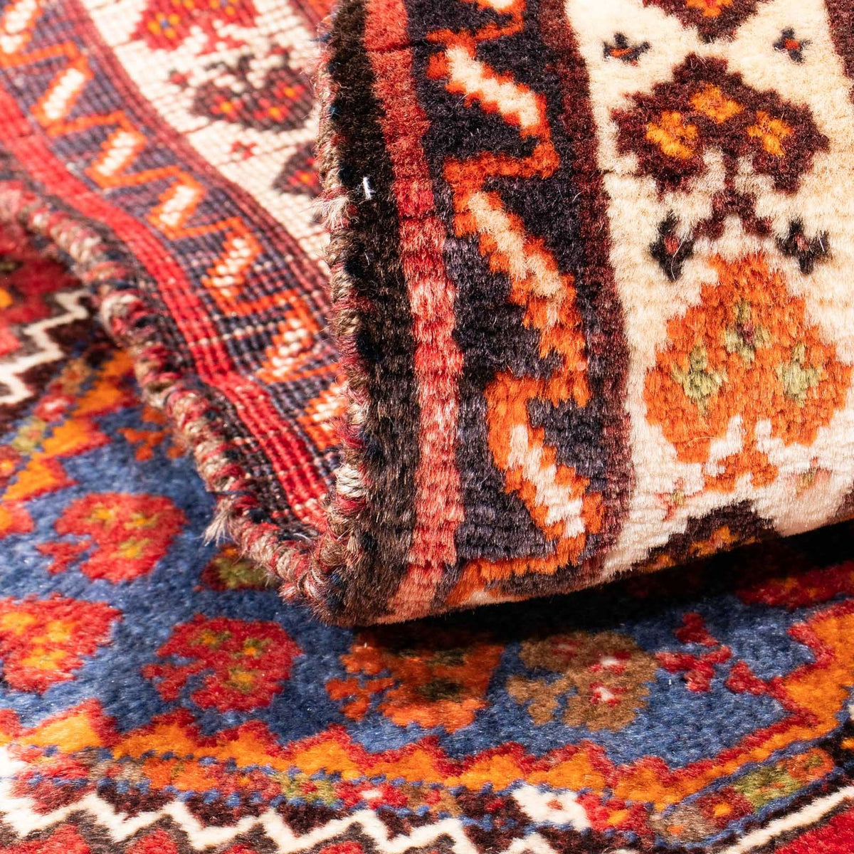 Alfombra persa - Nómada - 124 x 80 cm - rojo oscuro