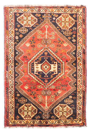 Alfombra persa - Nómada - 155 x 105 cm - rojo claro