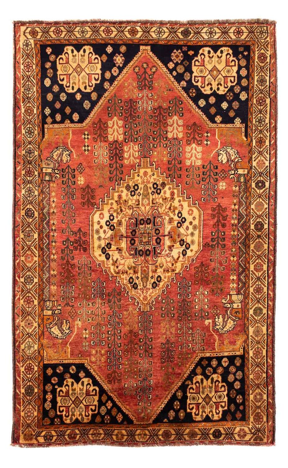 Alfombra persa - Nómada - 260 x 161 cm - rojo claro