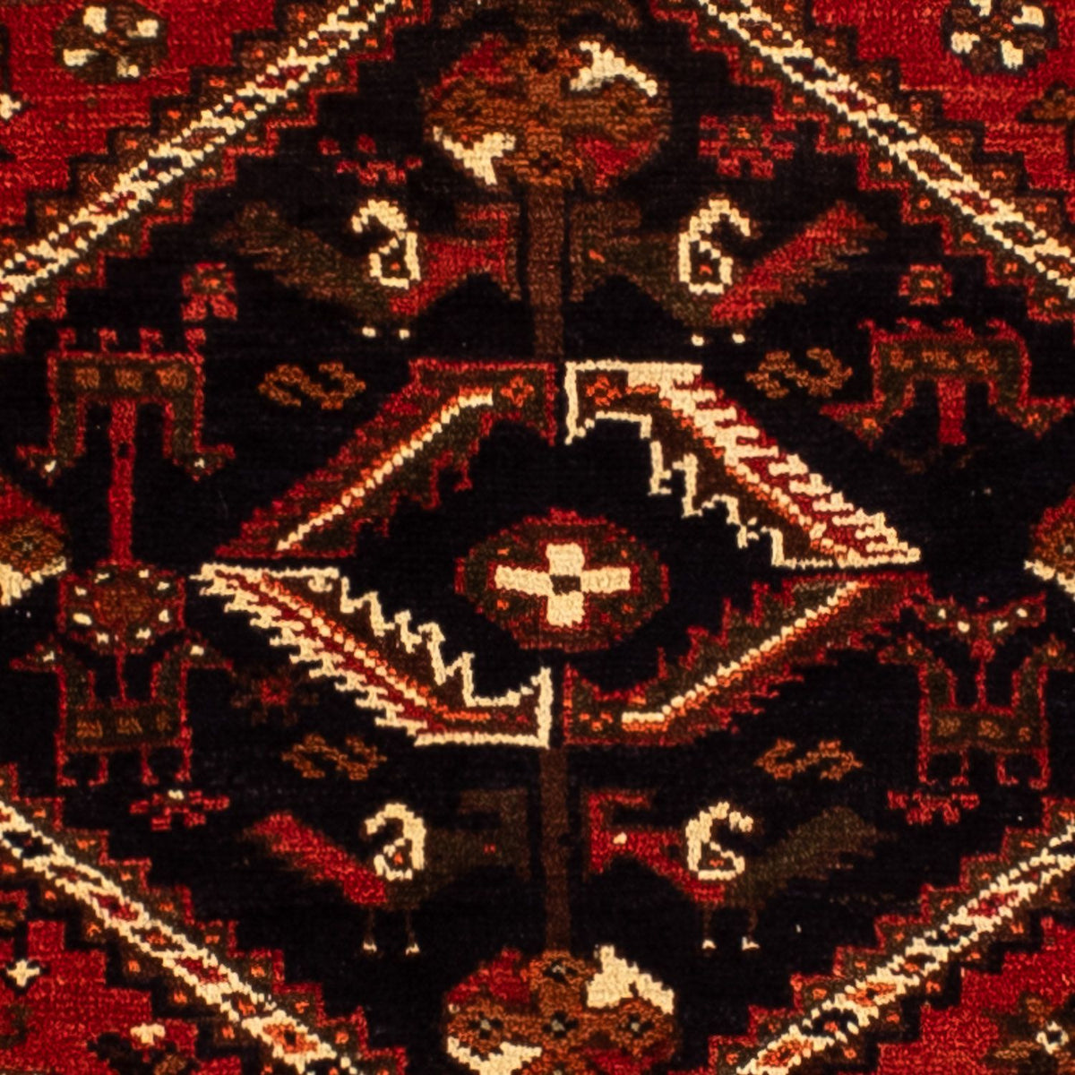 Alfombra persa - Nómada - 295 x 213 cm - rojo oscuro
