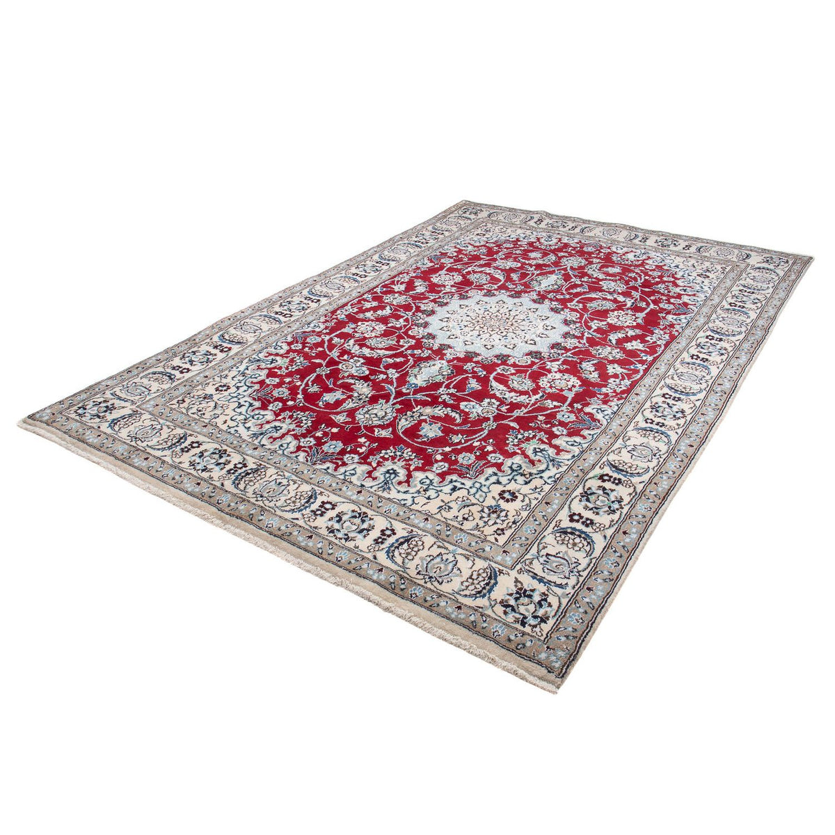Alfombra persa - Nain - 294 x 197 cm - rojo oscuro