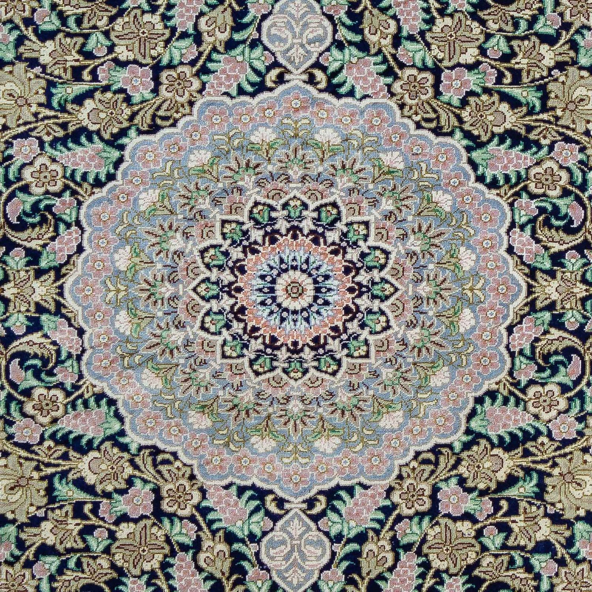 Alfombra persa - Ghom - 88 x 63 cm - azul oscuro