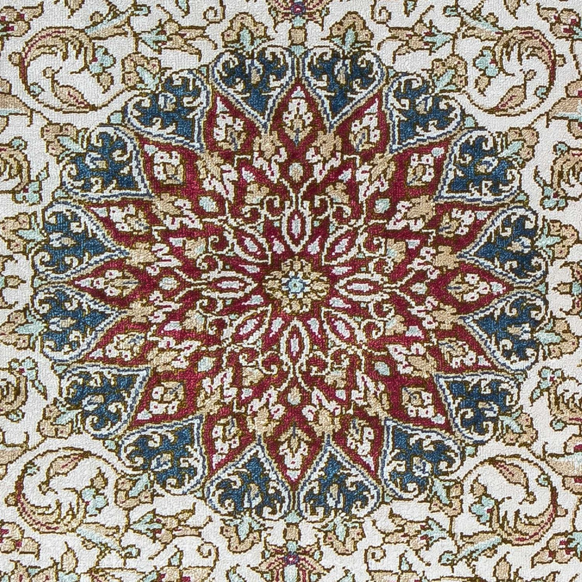 Alfombra persa - Ghom - 78 x 60 cm - rojo oscuro