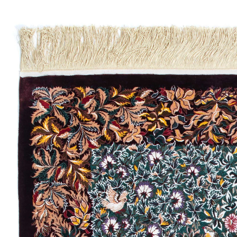 Alfombra persa - Ghom - 120 x 78 cm - rojo oscuro
