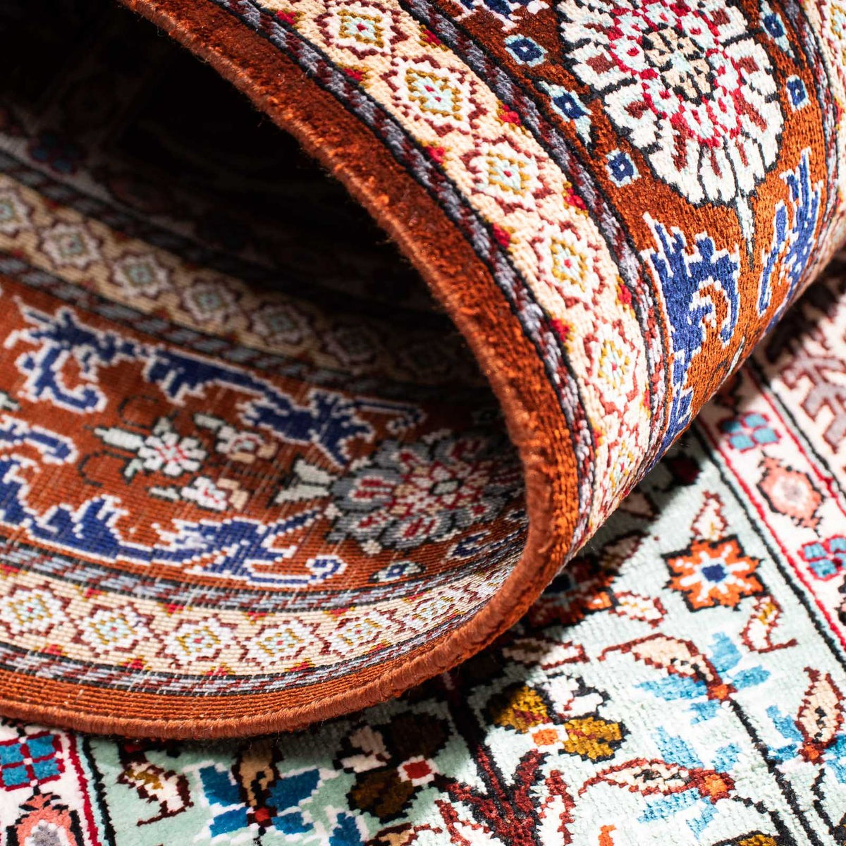 Alfombra persa - Ghom - 122 x 77 cm - multicolor
