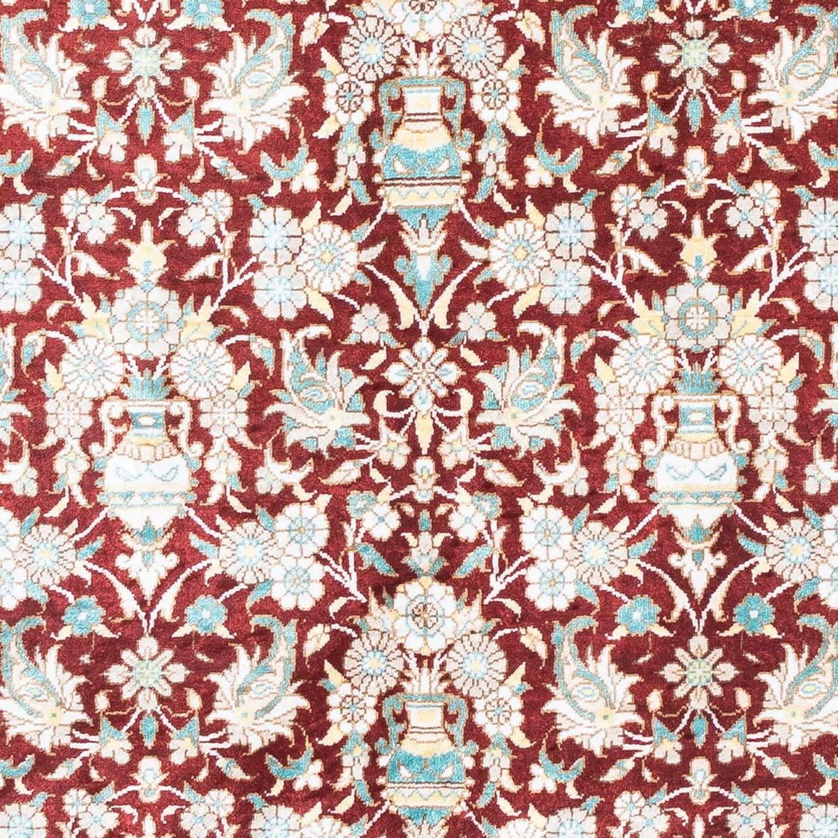 Alfombra persa - Ghom - 119 x 76 cm - rojo oscuro