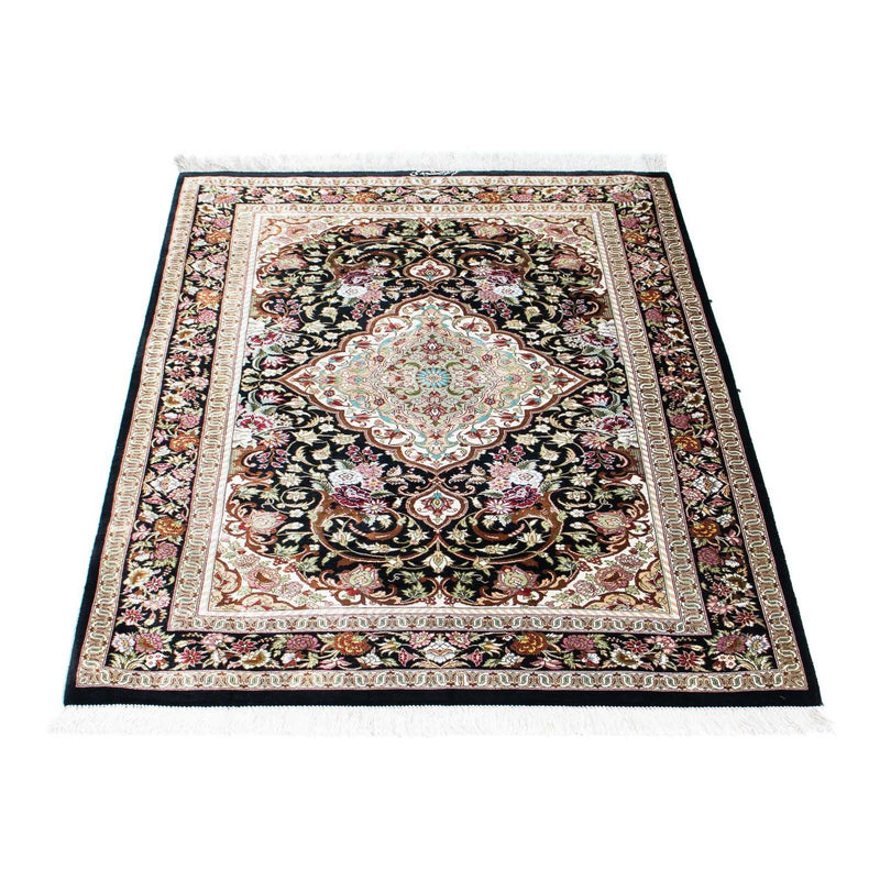 Alfombra persa - Ghom - 114 x 80 cm - azul oscuro