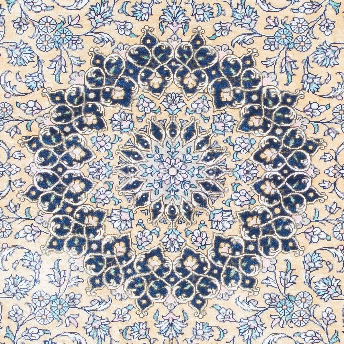 Alfombra persa - Ghom - 111 x 73 cm - azul