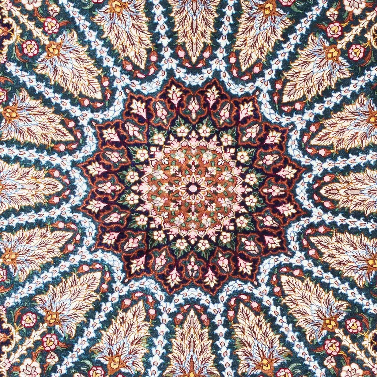 Alfombra persa - Ghom - 121 x 81 cm - azul oscuro
