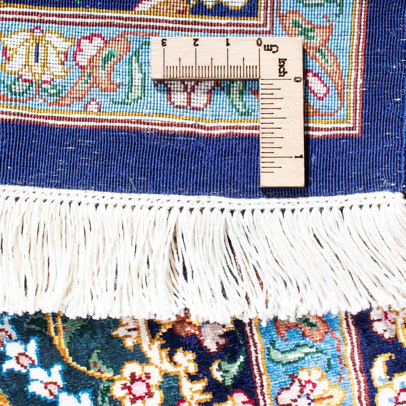 Alfombra persa - Ghom - 121 x 81 cm - azul oscuro