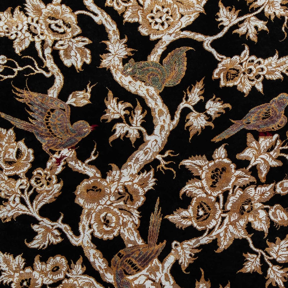 Alfombra persa - Ghom - 87 x 57 cm - azul oscuro