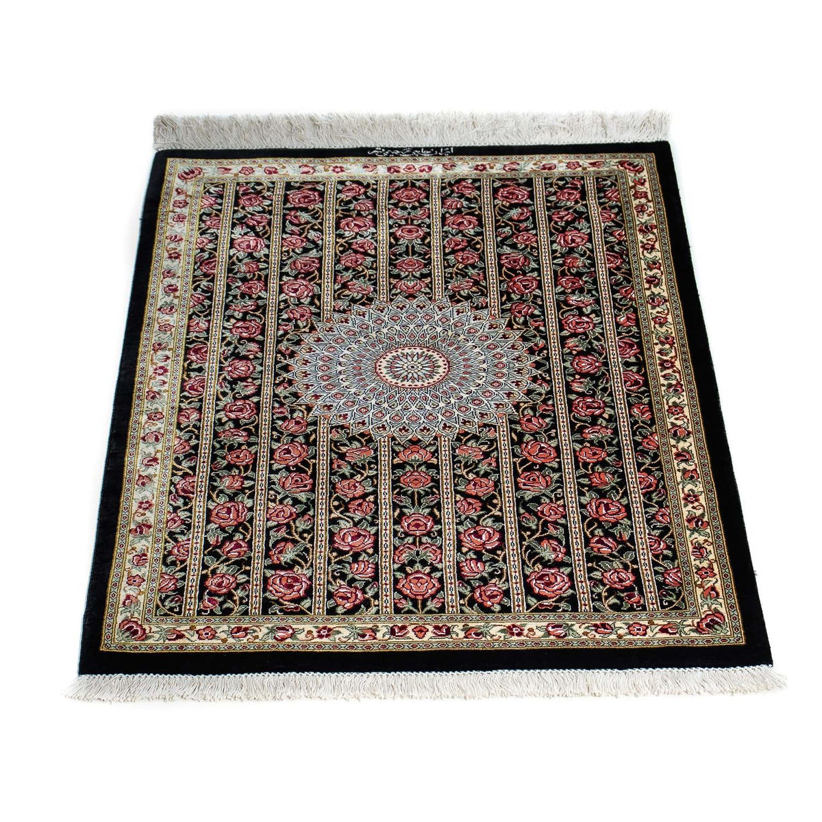 Alfombra persa - Ghom - 78 x 57 cm - azul oscuro