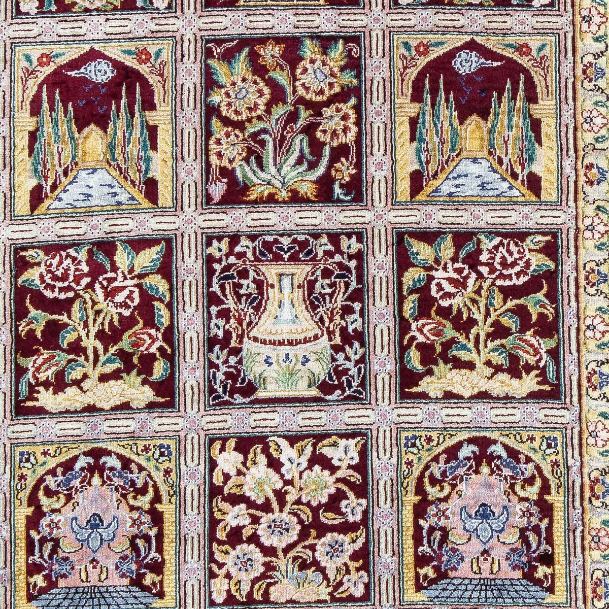 Alfombra persa - Ghom - 86 x 60 cm - multicolor
