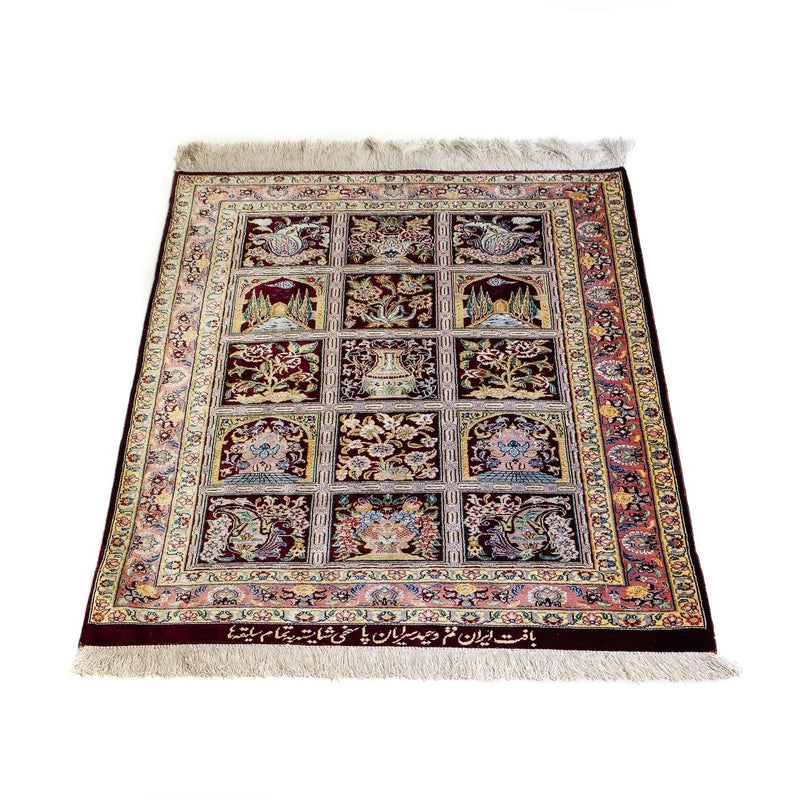Alfombra persa - Ghom - 86 x 60 cm - multicolor