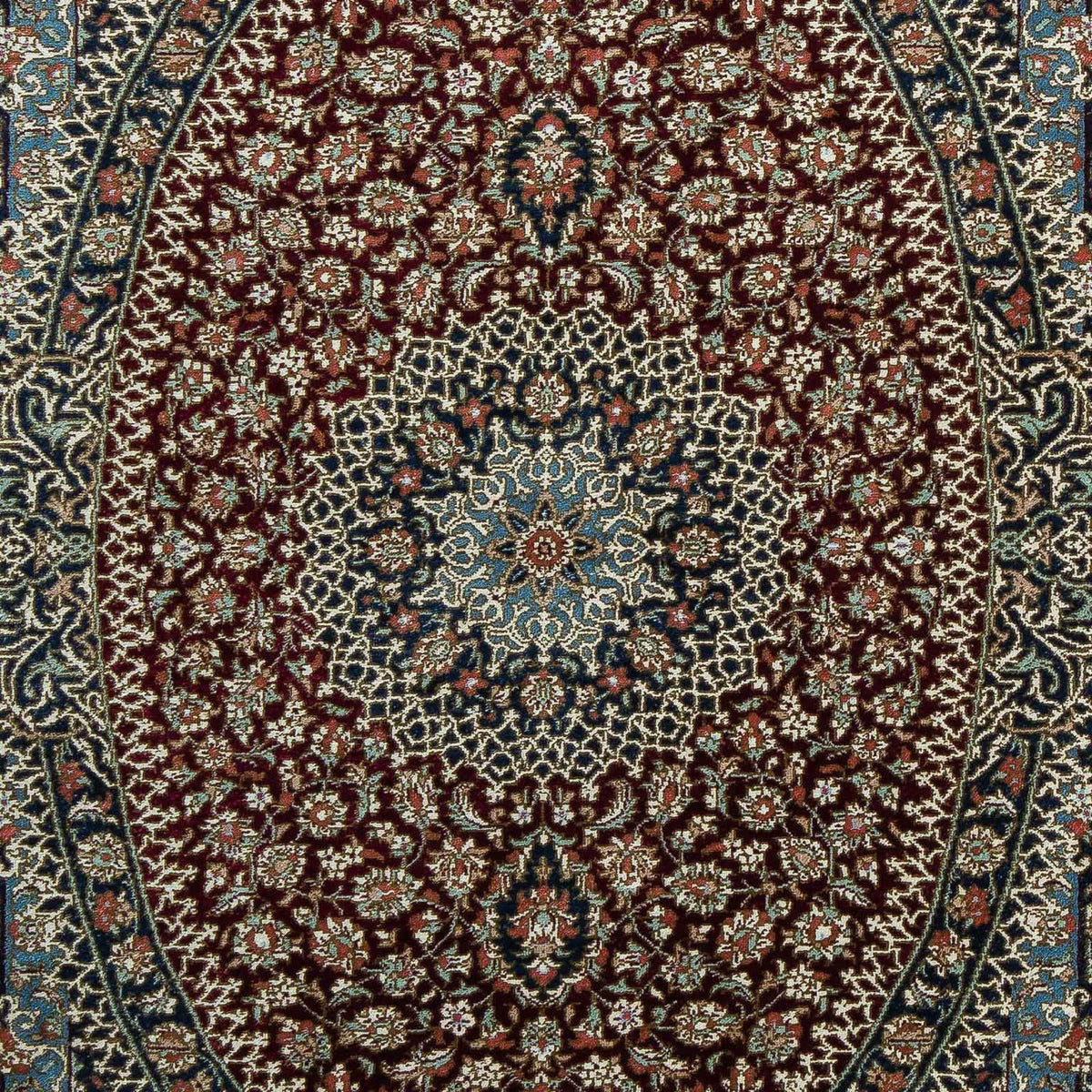 Alfombra persa - Ghom - 89 x 59 cm - azul oscuro