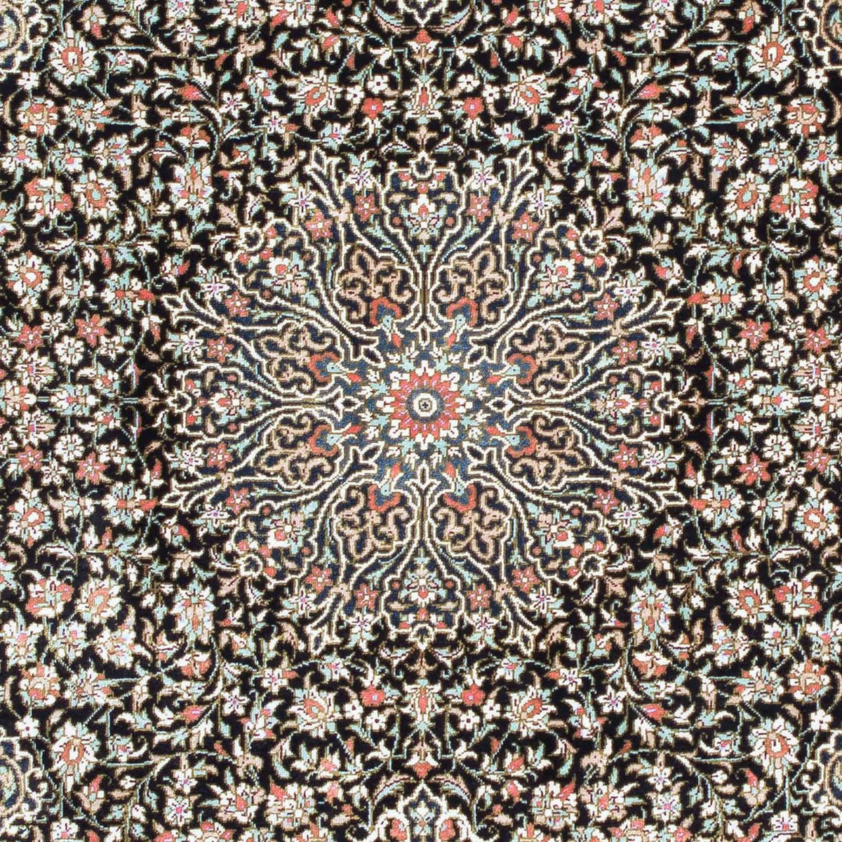 Alfombra persa - Ghom - 119 x 79 cm - azul oscuro