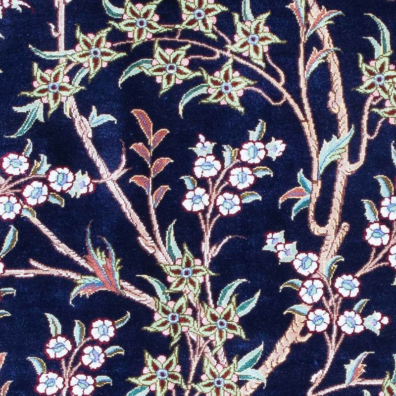 Alfombra persa - Ghom - 119 x 80 cm - azul oscuro