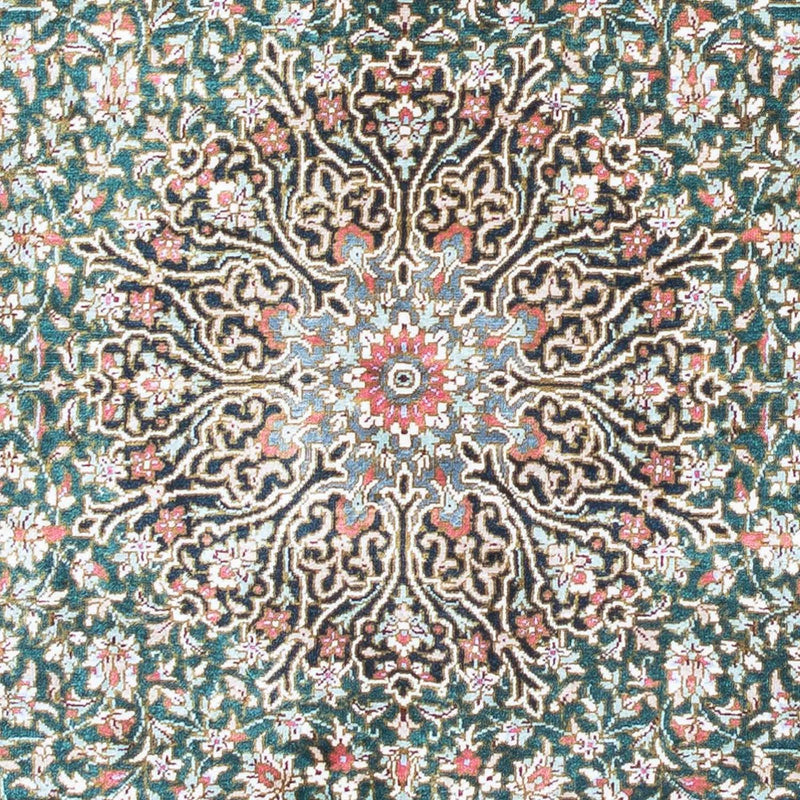 Alfombra persa - Ghom - 119 x 77 cm - azul oscuro