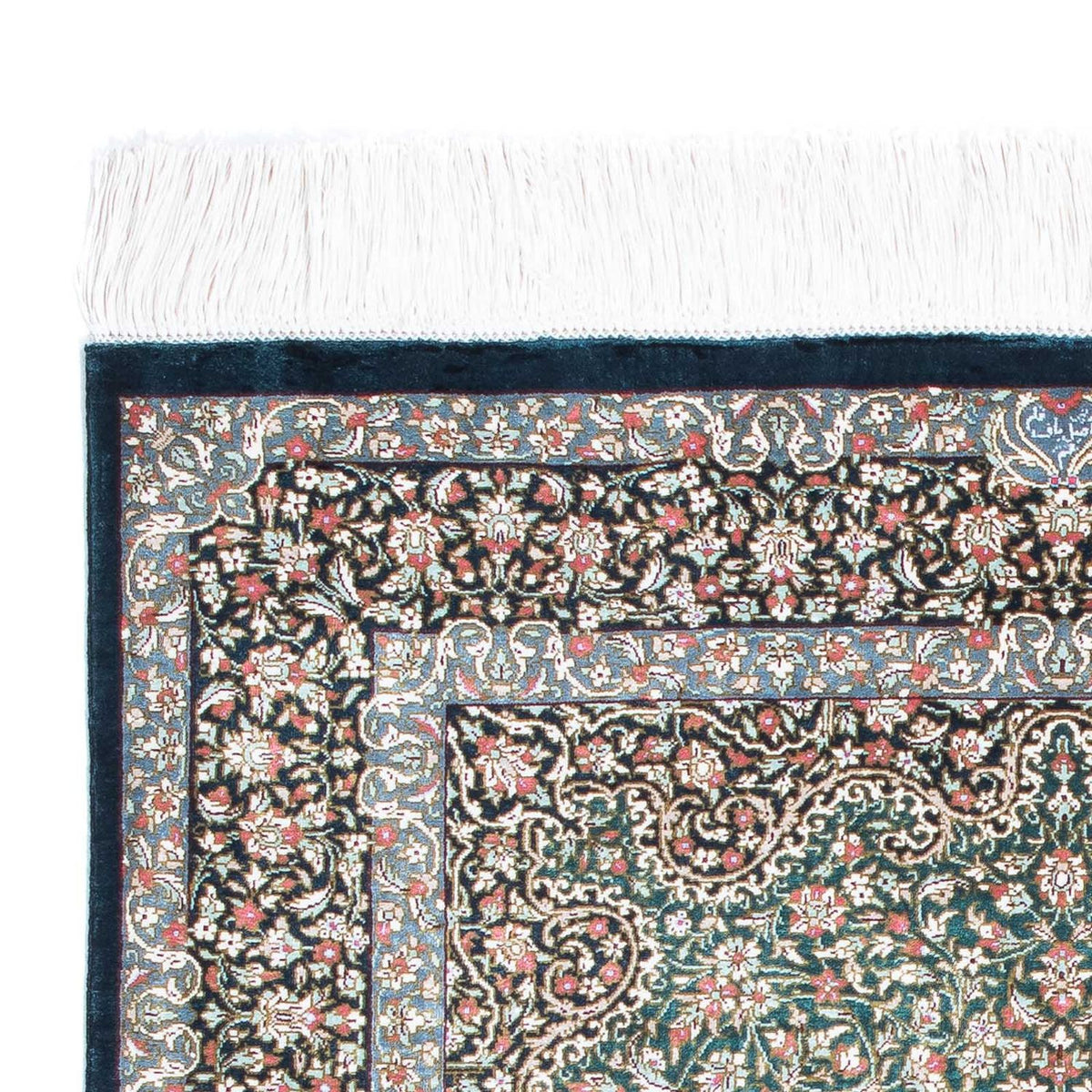 Alfombra persa - Ghom - 119 x 77 cm - azul oscuro