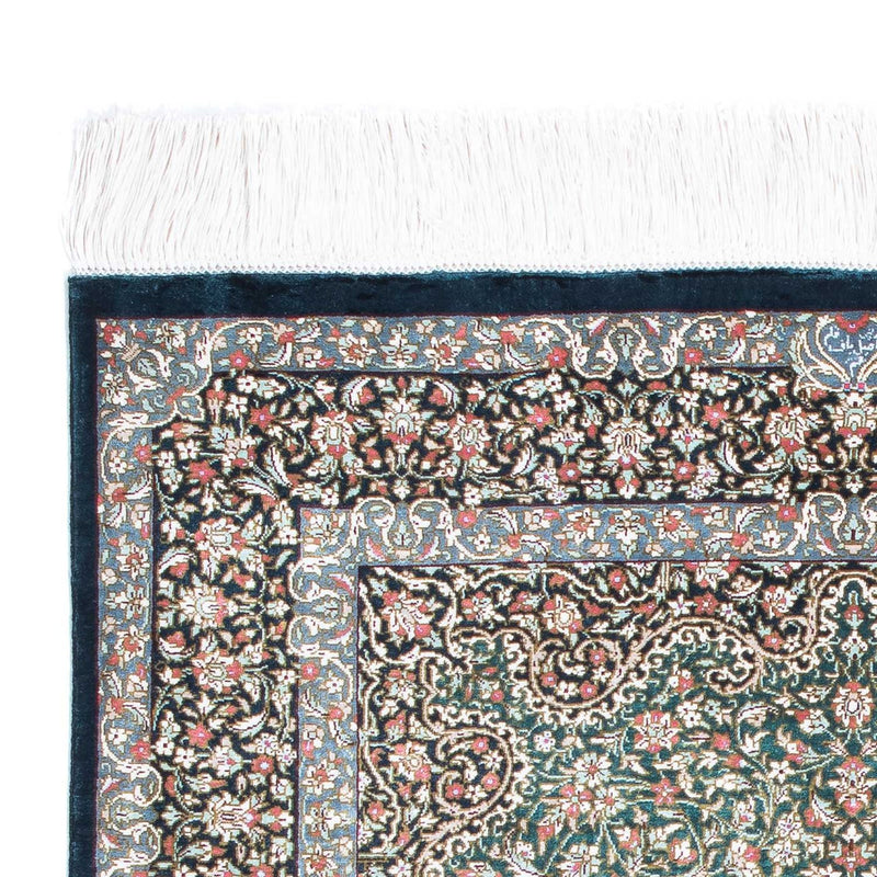 Alfombra persa - Ghom - 119 x 77 cm - azul oscuro