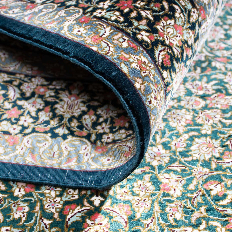 Alfombra persa - Ghom - 119 x 77 cm - azul oscuro