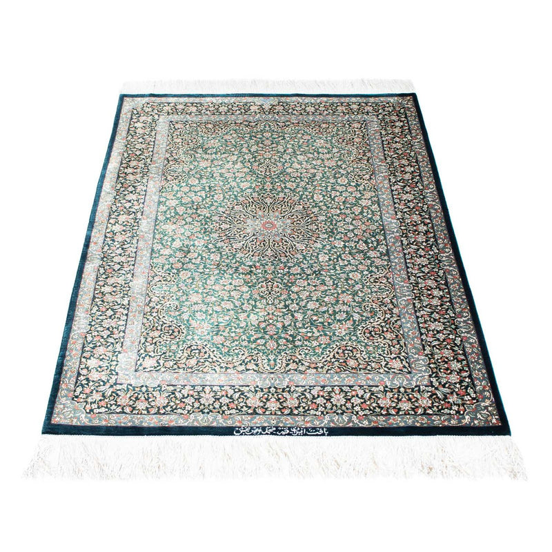 Alfombra persa - Ghom - 119 x 77 cm - azul oscuro
