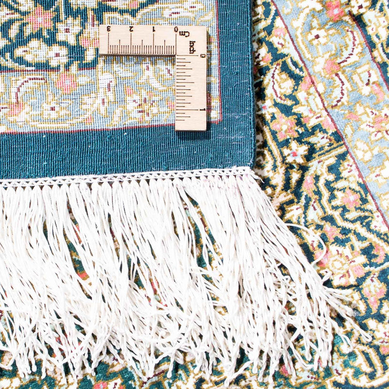 Alfombra persa - Ghom - 119 x 77 cm - azul oscuro