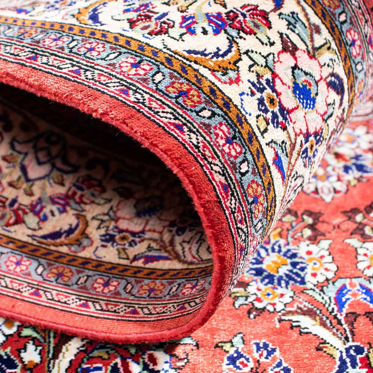 Alfombra persa - Ghom - 134 x 77 cm - rojo