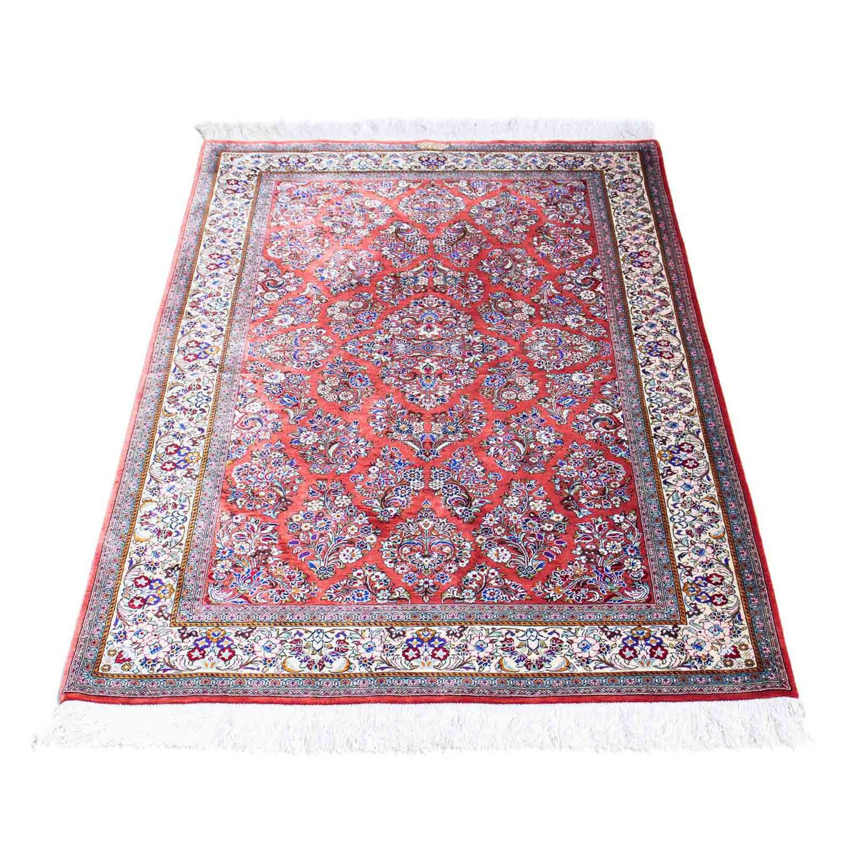 Alfombra persa - Ghom - 134 x 77 cm - rojo