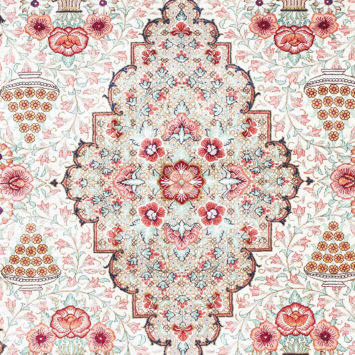 Alfombra persa - Ghom - 125 x 84 cm - beige