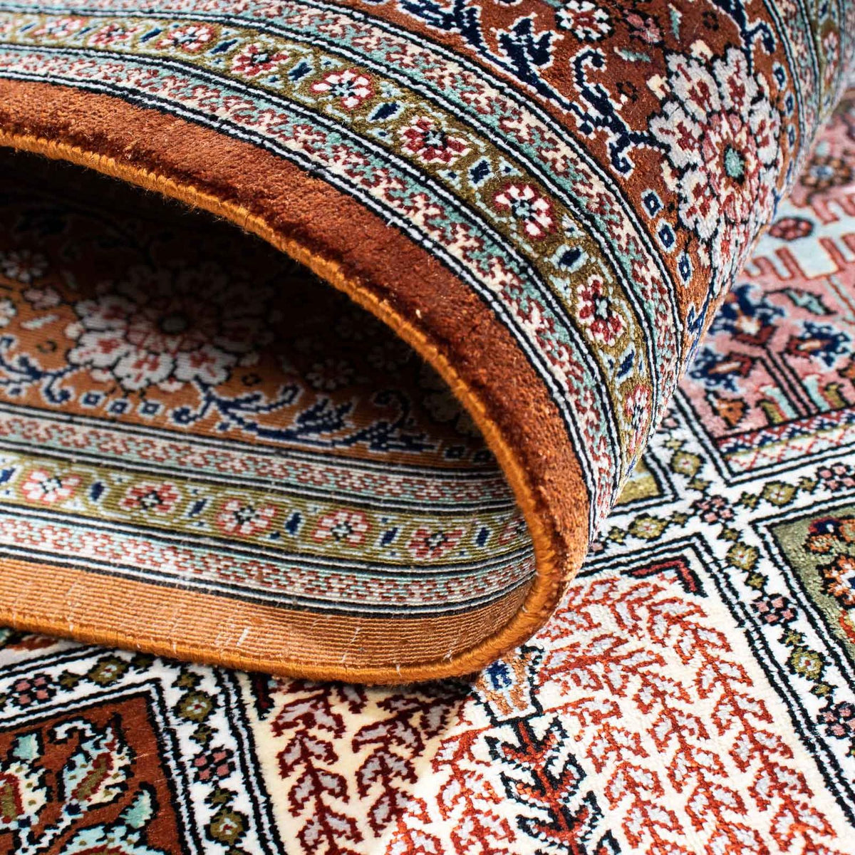 Alfombra persa - Ghom - 124 x 82 cm - multicolor