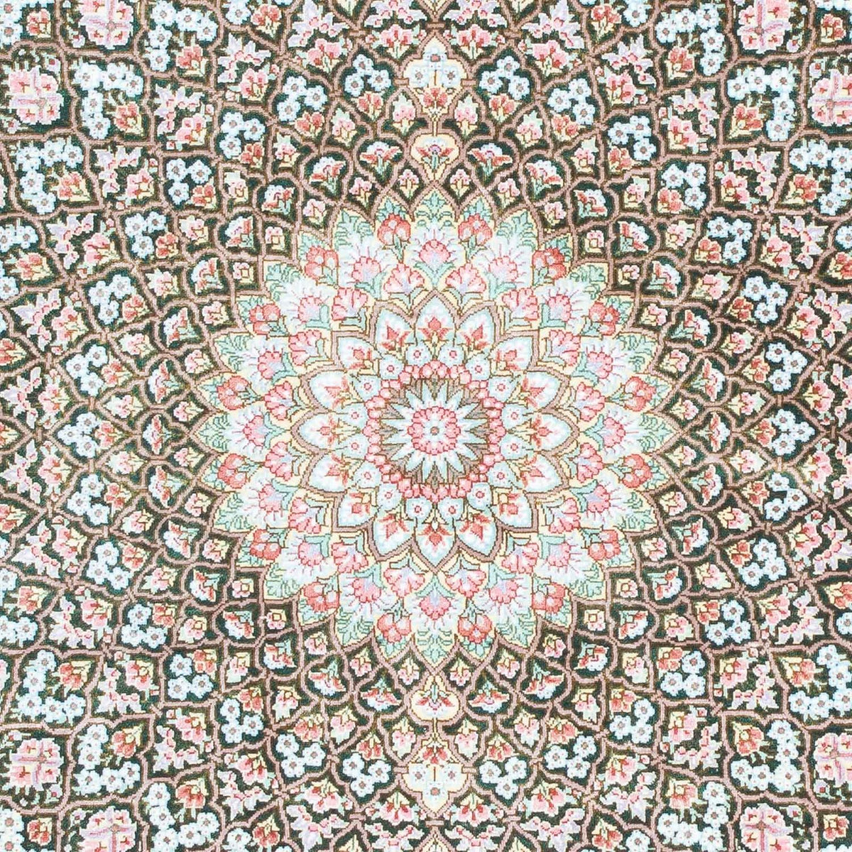 Alfombra persa - Ghom - 128 x 83 cm - verde