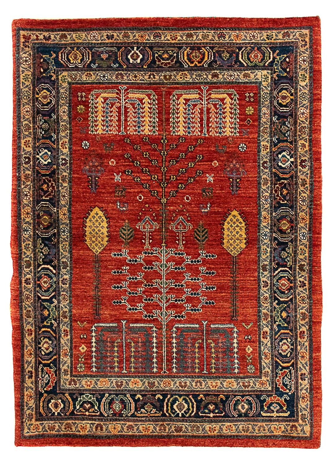 Alfombra Gabbeh - Persa Kashkuli - 120 x 85 cm - rojo oscuro