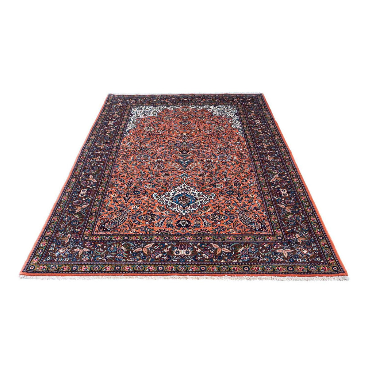 Alfombra persa - Ghom - 219 x 135 cm - óxido