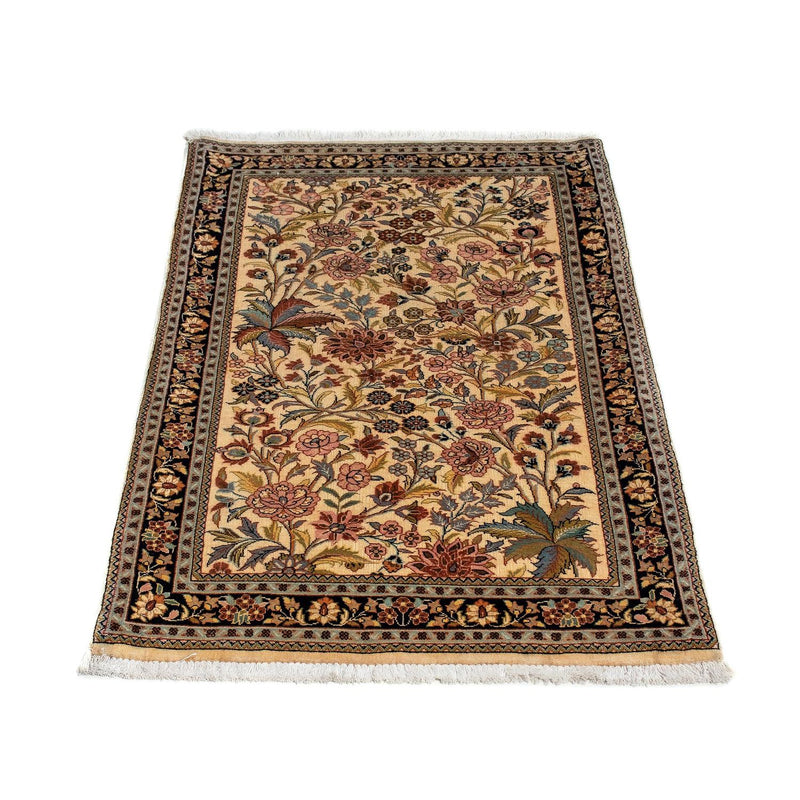Alfombra persa - Ghom - 113 x 68 cm - amarillo mostaza