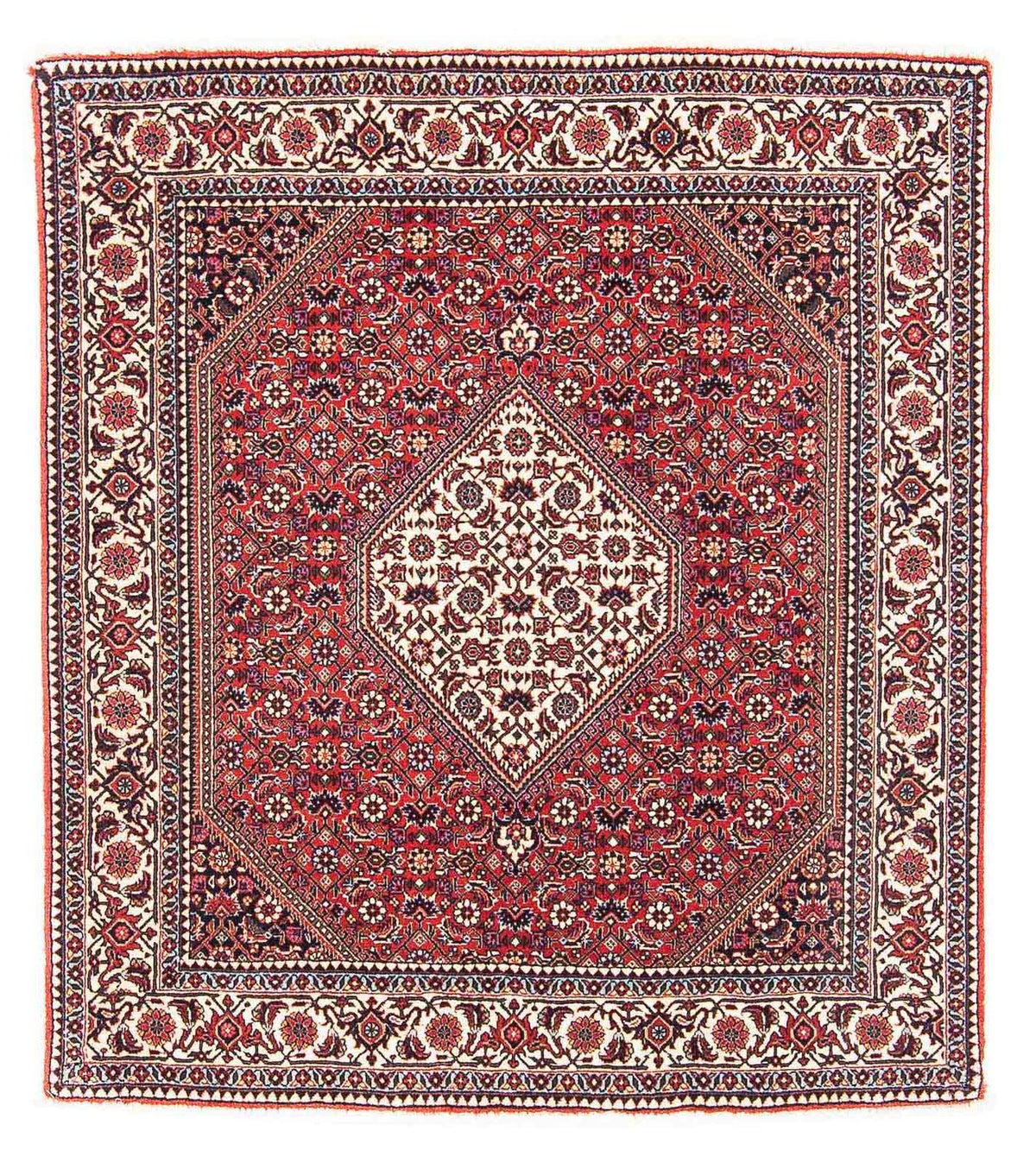 Alfombra persa - Bidjar cuadrado - 115 x 101 cm - rojo
