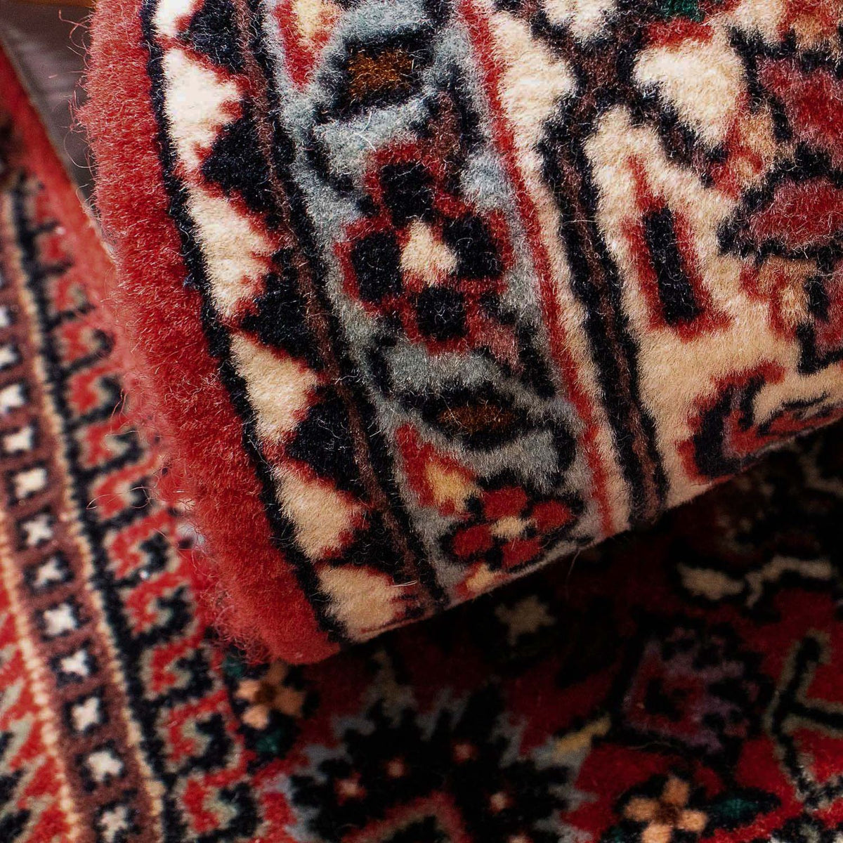 Alfombra persa - Bidjar cuadrado - 115 x 101 cm - rojo