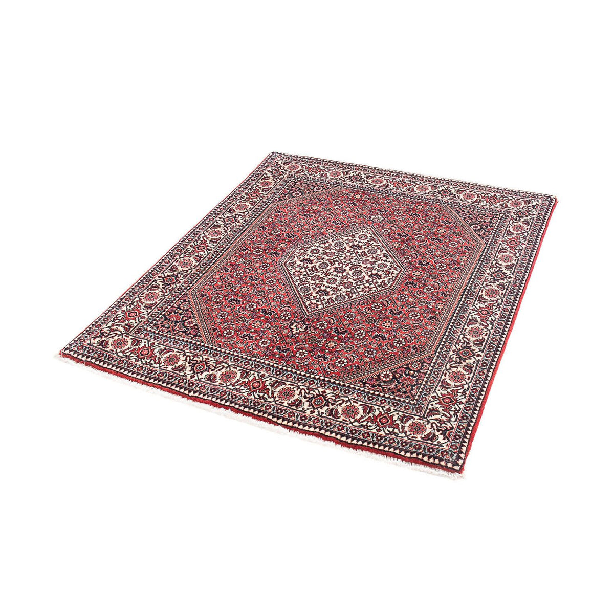 Alfombra persa - Bidjar cuadrado - 115 x 101 cm - rojo