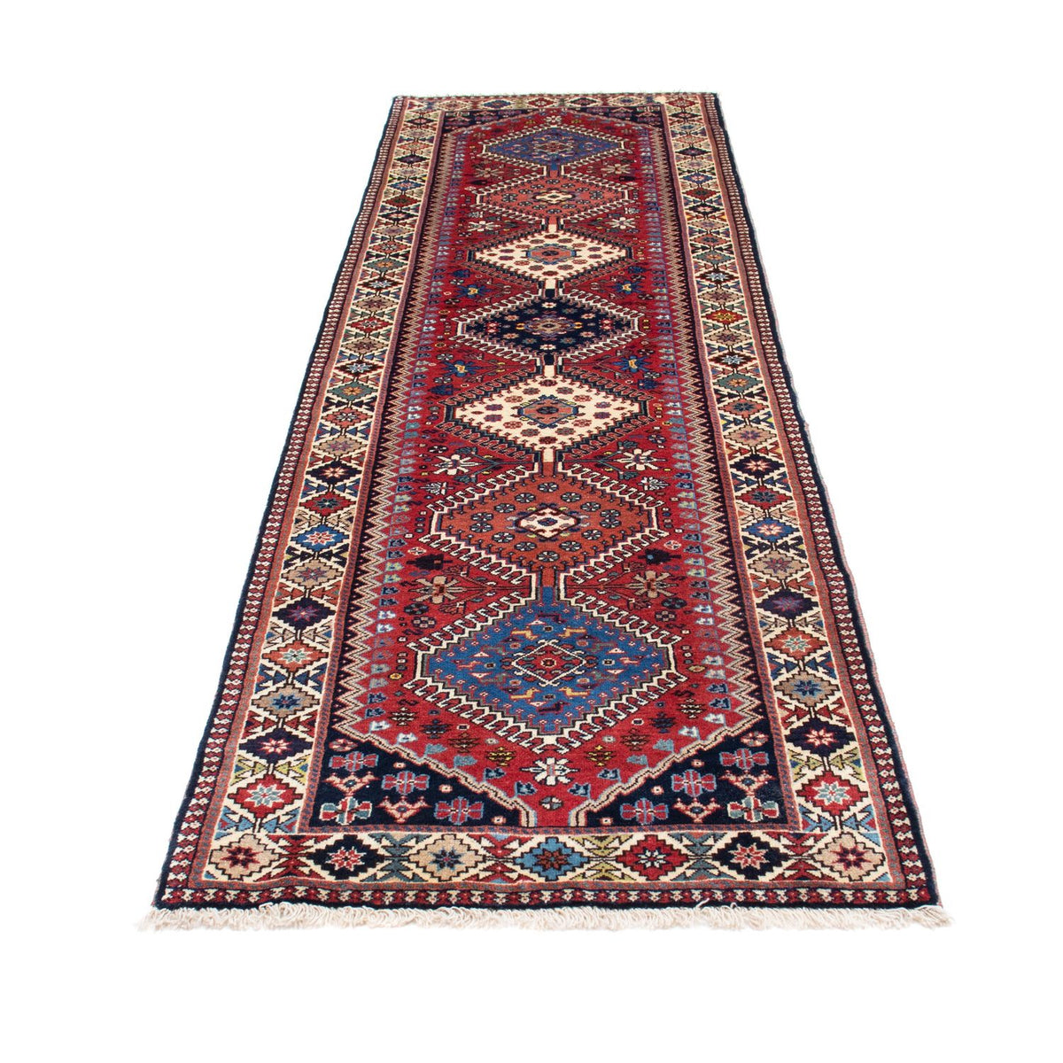 Alfombra de pasillo Alfombra persa - Nómada - 280 x 80 cm - rojo oscuro