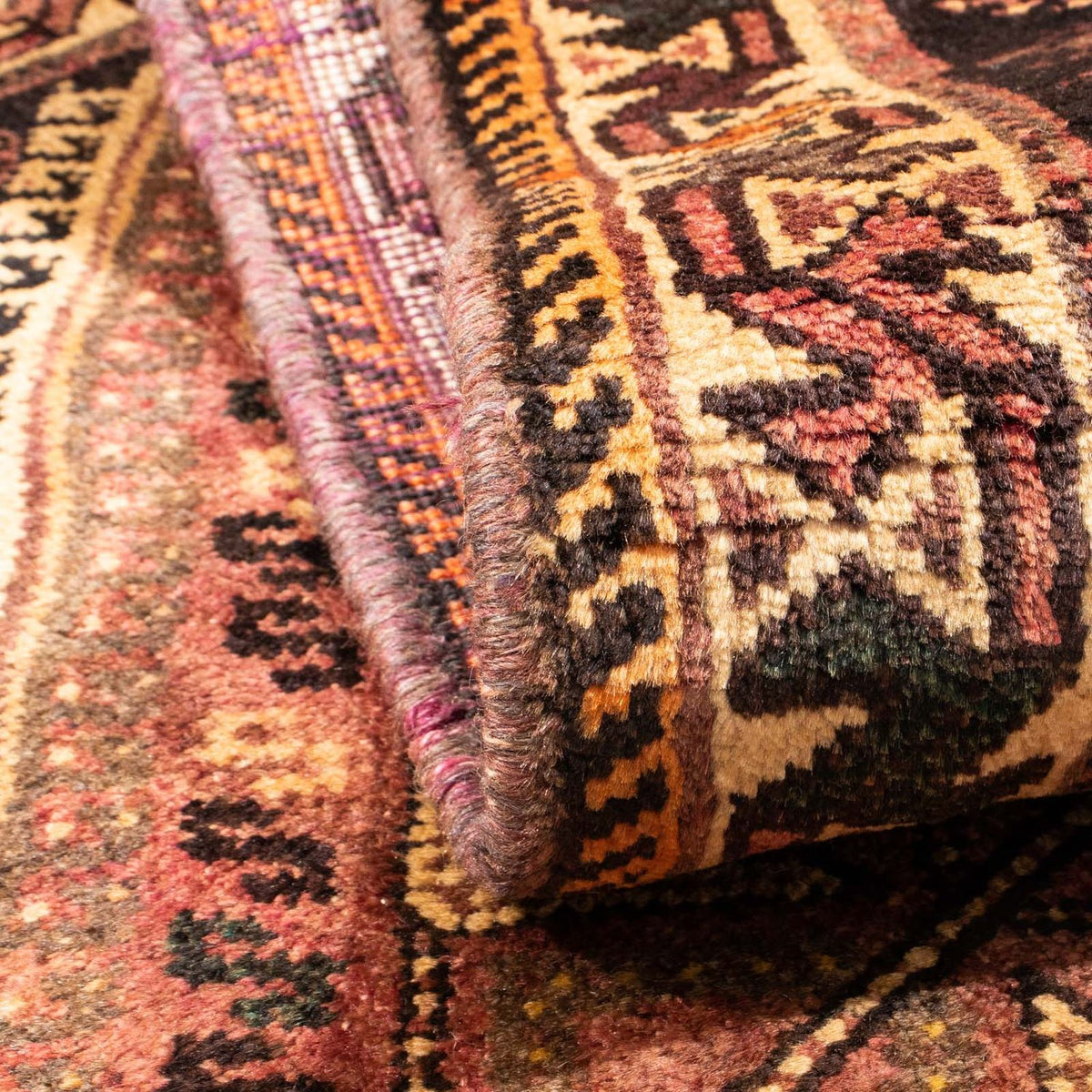 Alfombra persa - Nómada - 161 x 109 cm - rojo claro
