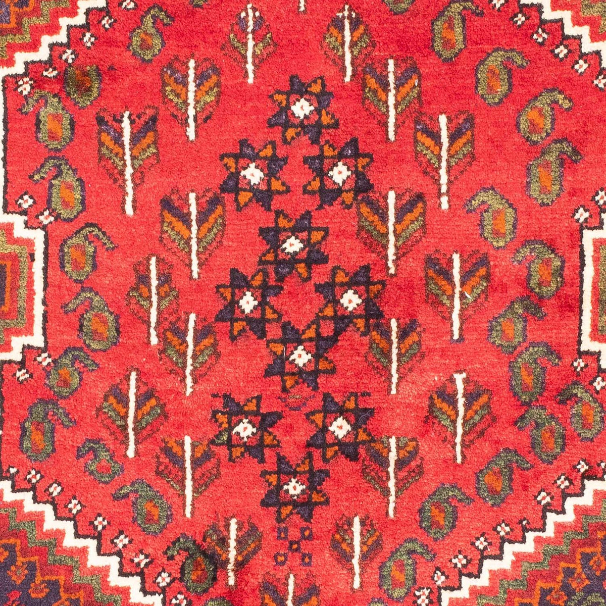 Alfombra persa - Nómada - 139 x 111 cm - rojo oscuro
