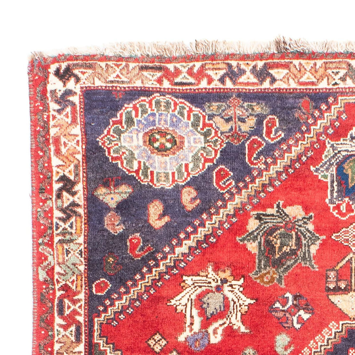 Alfombra persa - Nómada - 160 x 116 cm - rojo oscuro