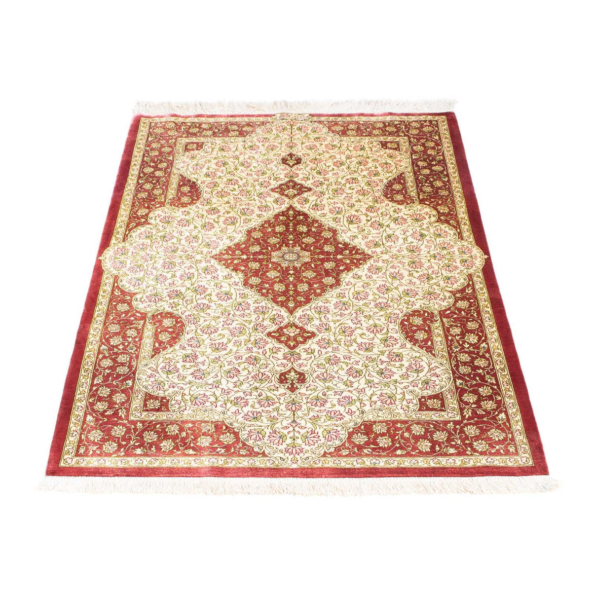 Alfombra persa - Ghom - 125 x 80 cm - beige