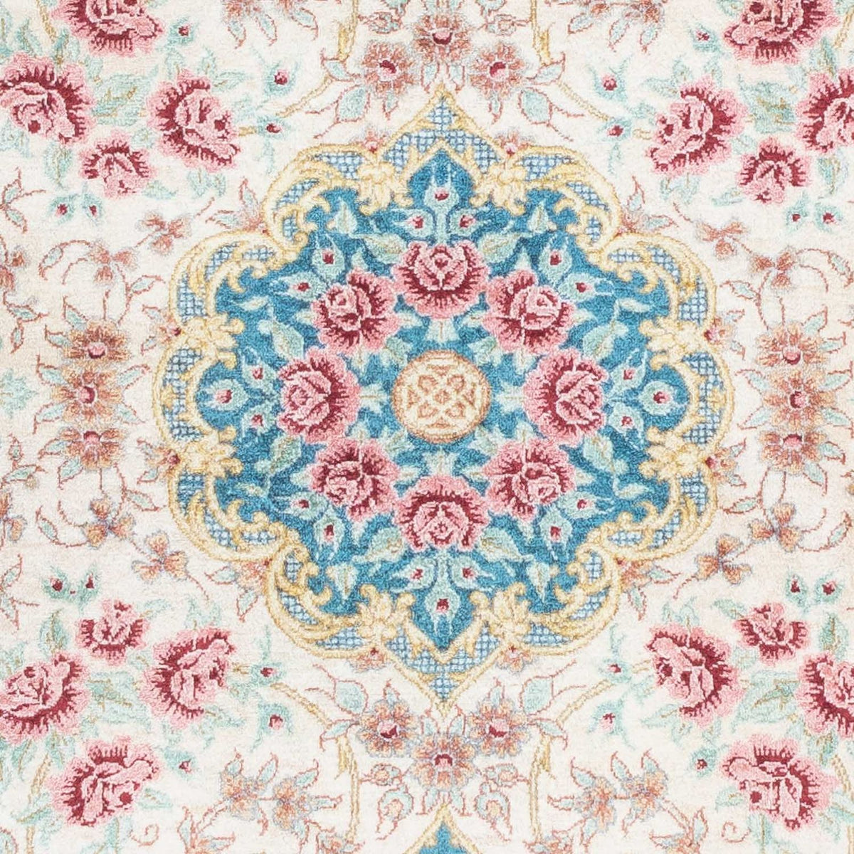Alfombra persa - Ghom - 123 x 77 cm - beige
