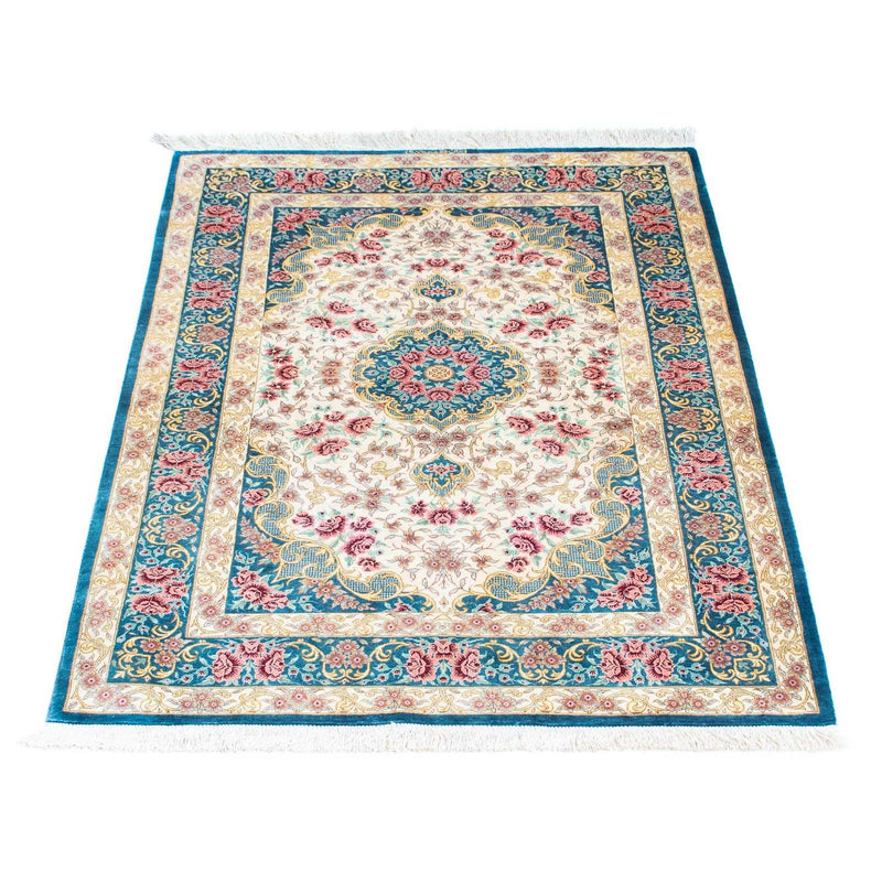 Alfombra persa - Ghom - 123 x 77 cm - beige